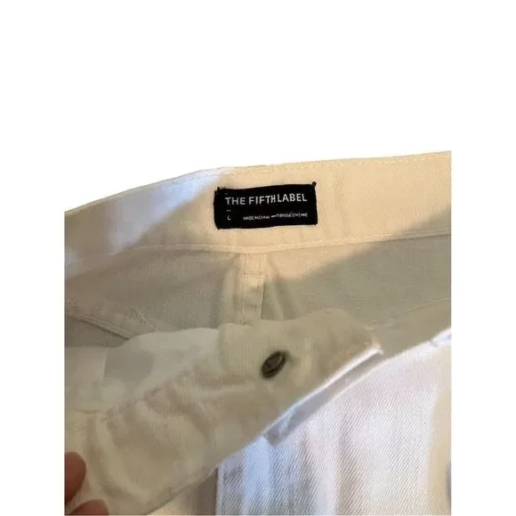 The Fifth Label Women's White Denim A-Line Mini Skirt Size L Casual - Picture 2 of 6